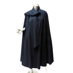 Vintage black Draped Cape Coat